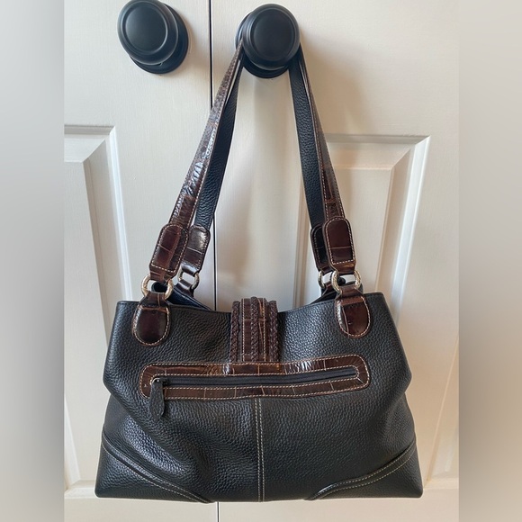 Brighton Croc and Pebbled Leather Satchel Style Handbag - Picture 8 of 13